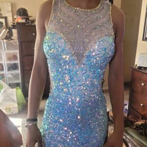 Dazzling Iridescent Sequin Gown